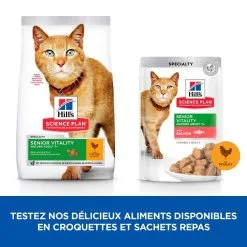 Hill's Science Plan Feline Adult 7+ Senior Vitality Poulet & Riz -Hill’s Soldes Magasin 1645808907097 full