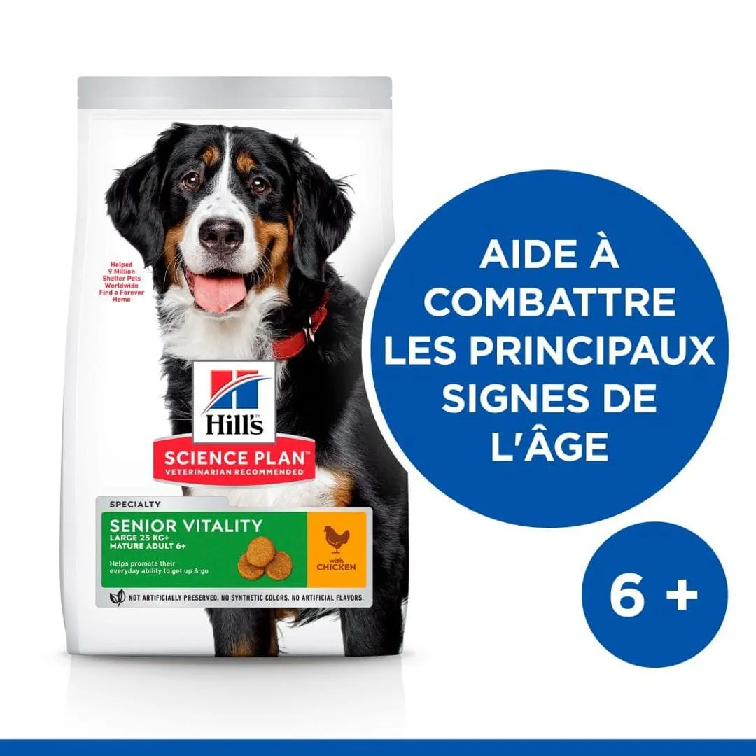 Hill's Science Plan Chien Mature Adult 6+ Senior Vitality Large Breed Poulet 2 Hill's Science Plan Chien Mature Adult 6+ Senior Vitality Large Breed Poulet – Image 2