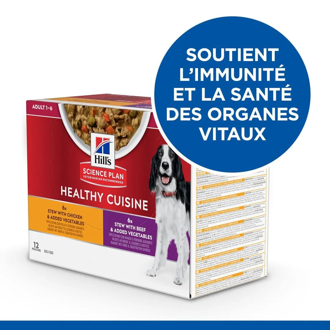 Hill's Hill’s Science Plan Chien Adult Mijotés Healthy Cuisine Poulet Bœuf 2 Hill's Hill’s Science Plan Chien Adult Mijotés Healthy Cuisine Poulet Bœuf – Image 2