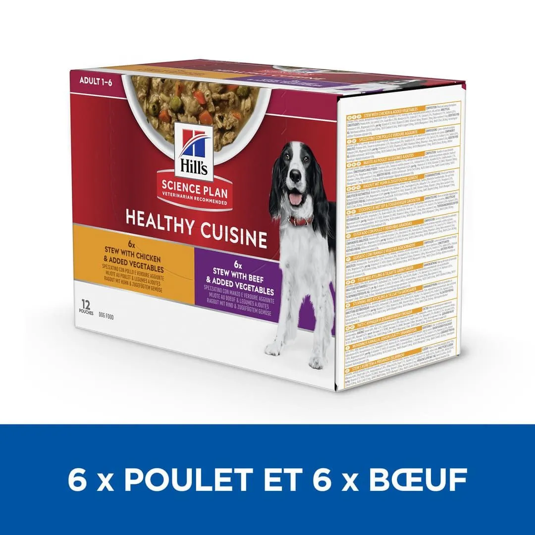 Hill's Hill’s Science Plan Chien Adult Mijotés Healthy Cuisine Poulet Bœuf 4 Hill's Hill’s Science Plan Chien Adult Mijotés Healthy Cuisine Poulet Bœuf – Image 4