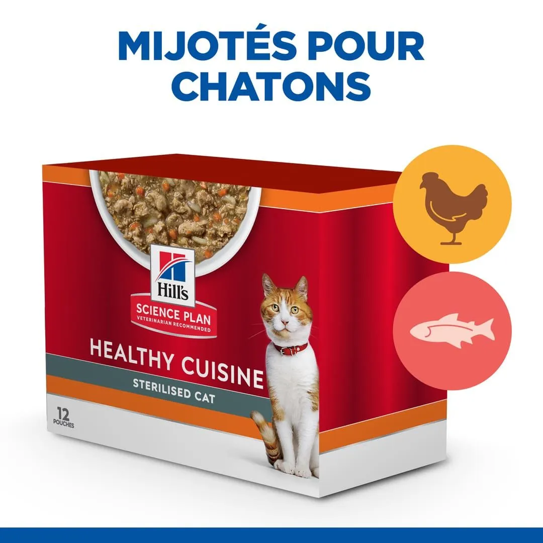 Hill's Science Plan Chat Young Adult Sterilised Mijotés Healthy Cuisine Poulet Saumon 5 Hill's Science Plan Chat Young Adult Sterilised Mijotés Healthy Cuisine Poulet Saumon – Image 5