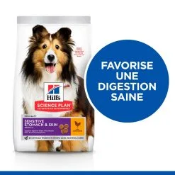 Hill's Hill’s Science Plan Adult Sensitive Stomach & Skin Poulet 14kg -Hill’s Soldes Magasin 52742026091 3 science plan sensitive stomach skin chien adulte medium croquettes poulet