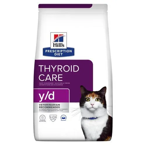 Hill's Prescription Diet Y/D Thyroïd Croquettes Pour Chat Au Poulet - 1.5Kg 1 Hill's Prescription Diet Y/D Thyroïd Croquettes Pour Chat Au Poulet - 1.5Kg