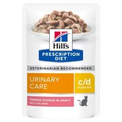 Hill's Prescription Diet C/D Urinary Multicare Sachets Pour Chat Au Saumon - 12 X 85g