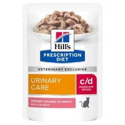 Hill's Prescription Diet C/D Urinary Stress Sachets Pour Chat Au Saumon - 12 X 85g