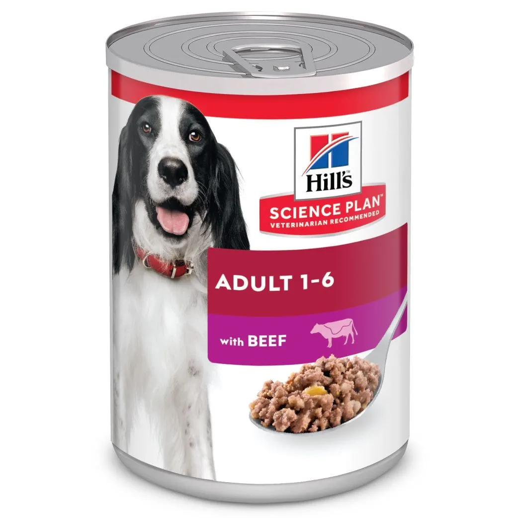 Hill's Science Plan Adult Boîte Pour Chien Au Bœuf - 12 X 370g 1 Hill's Science Plan Adult Boîte Pour Chien Au Bœuf - 12 X 370g